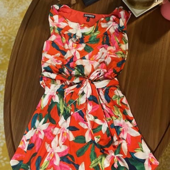 Express Tropical Boho Mini Dress - Size SMALL - Picture 1 of 3